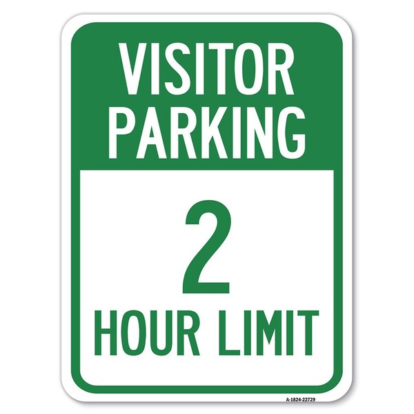 Signmission Visitor Parking Visitor Parking 2 Hour Limit Heavy-Gauge Aluminum Rust Proof Parking, A-1824-22729 A-1824-22729 - main